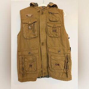 Rebel & Soul Khaki Utility Vest with Multiple Pockets NWT